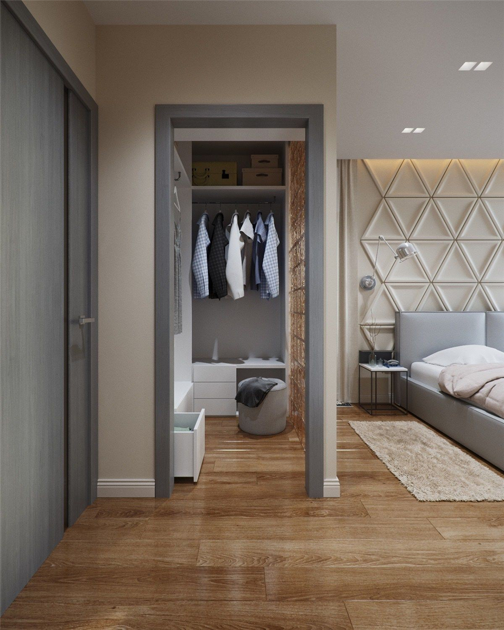 衣帽间装修攻略:卧室剩3㎡怎么做衣帽间?扶我起来还能挤!