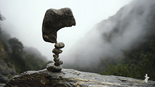 打破重力的男人,不依靠任何外力让石头平衡,高手在民间