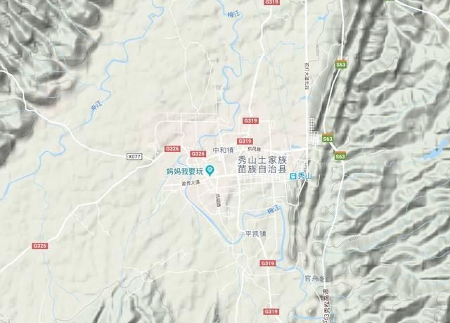 卫星地图上看秀山:拥有重庆最大的平原