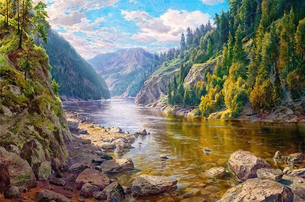 大自然之美马里埃尔艺术家谢尔盖巴索夫的油画