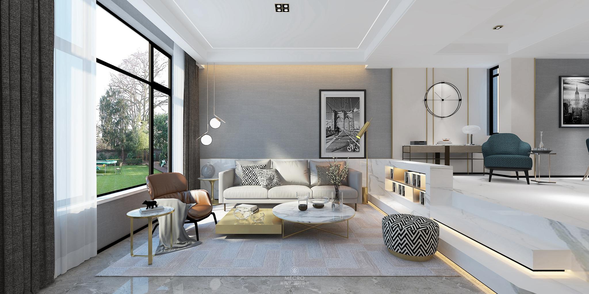 沁水朗庭|270㎡|现代风格联排别墅装修效果图分享