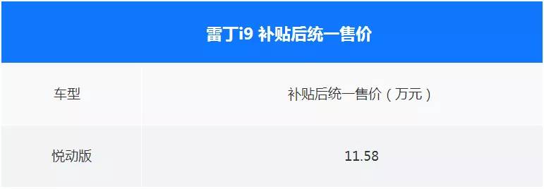 “老头乐”车企逆袭了！“雷丁i9”上市，补贴后卖11.58万