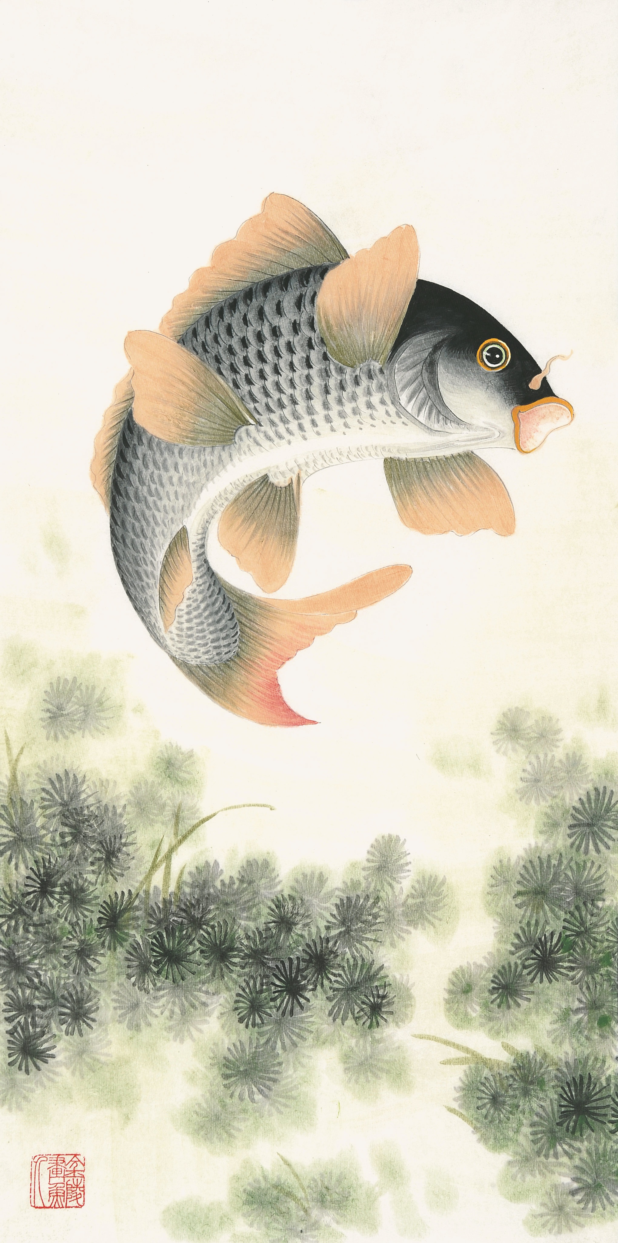 “鲤鱼跳龙门”朱贵成作品|朱贵成|鱼|鲤鱼_新浪新闻