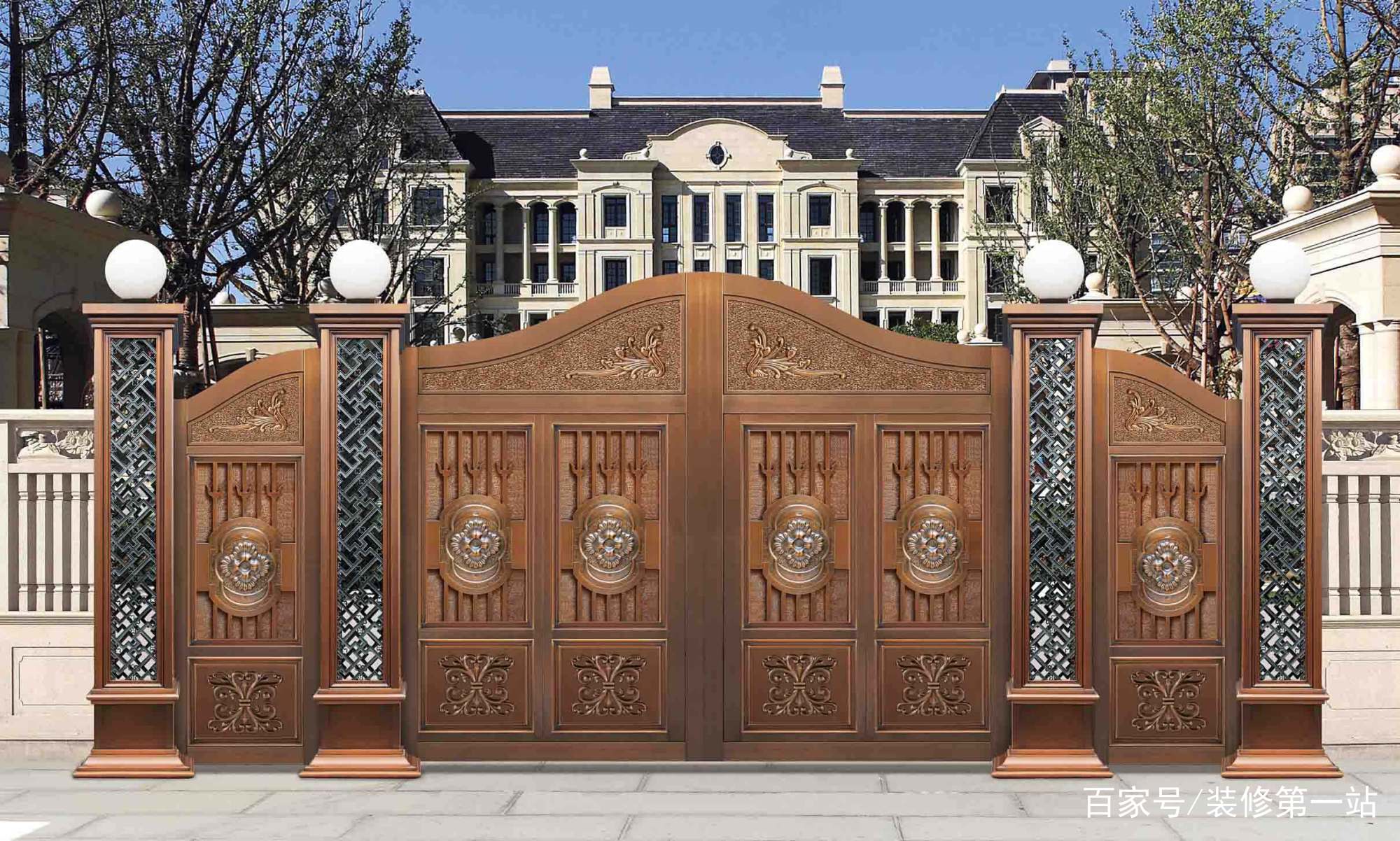 收藏!别墅的大门怎么设计?木门最有年代感,铜门更适合土豪