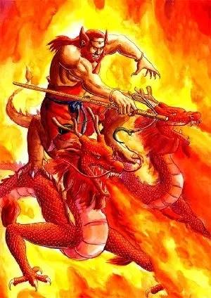 祝融,本名重黎,中国上古帝王,以火施化,号赤帝,后尊为火神,水火之神