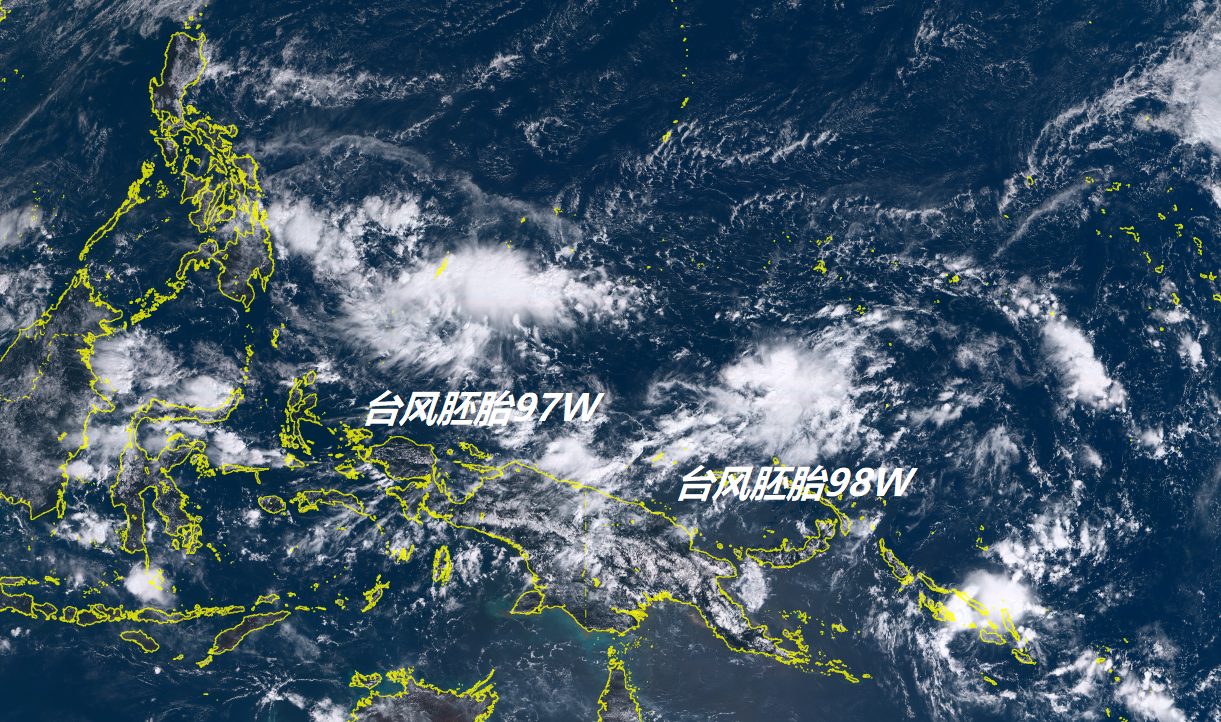西太平洋开启双台风胚胎共舞,其中一个还对准我国南海
