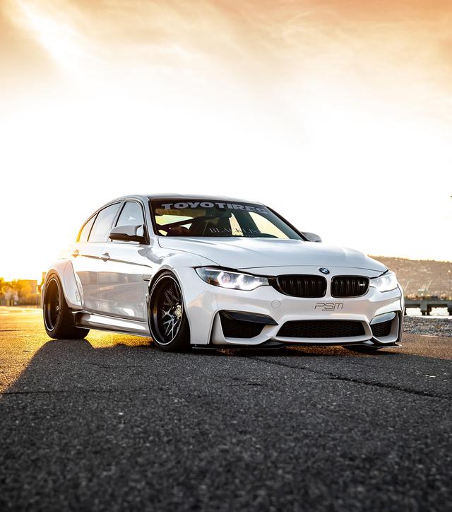 宝马m3改装psm碳纤维宽体套件打造极致低趴宽体姿态