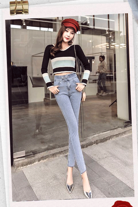 牛仔裤使得你的细腿更加完美,还能勾勒出更有型的腿部线条