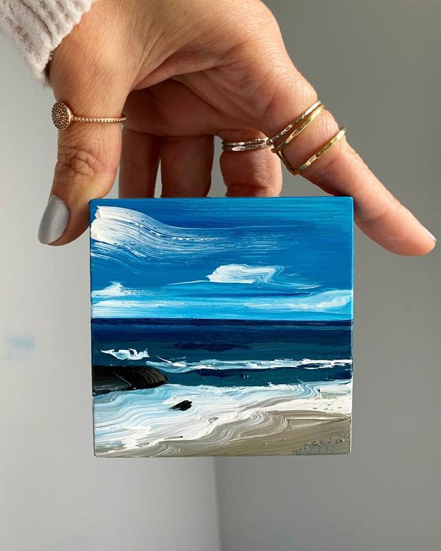 简约风手绘油画风景,眯起眼睛看的更清楚,画的就是个感觉