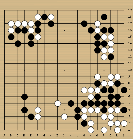 白41,43选择了早期的芈氏飞刀定式,白47扳后,白49夹,这是现在ai推荐的