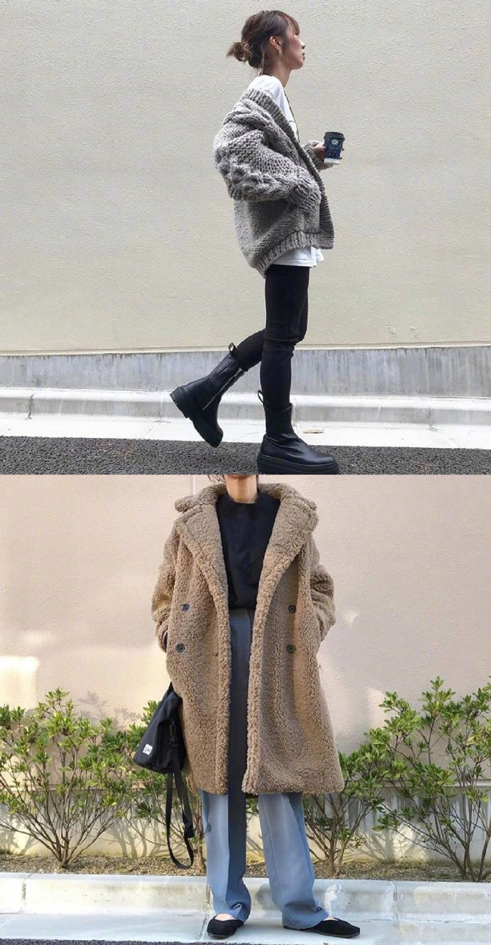 秋冬季穿搭示范,宽松舒适的日式风格,值得小个子女生们学习