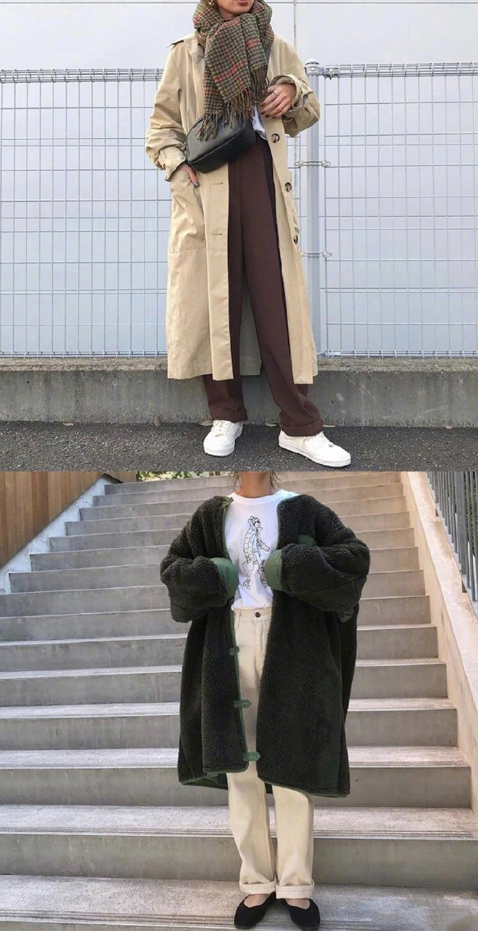 秋冬季穿搭示范,宽松舒适的日式风格,值得小个子女生们学习