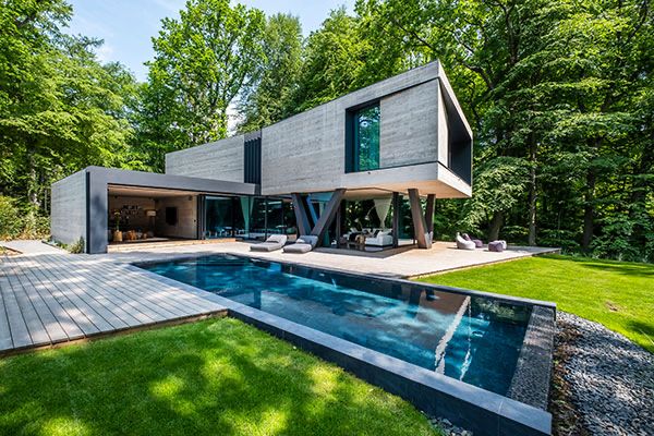 混凝土+石材+玻璃，打造新时代“奢华”别墅，比金碧辉煌更舒适