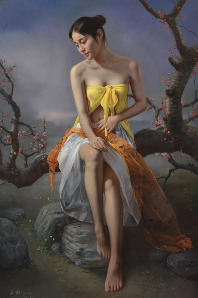 艺术家苏新人体油画中的东方女神