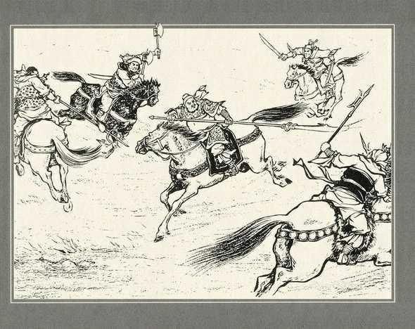 萧关之战,许褚以一敌四,大战泰山四寇:孙观,吴敦,尹礼和昌豨,许褚奋勇