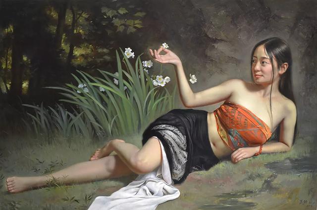 艺术家苏新人体油画中的东方女神
