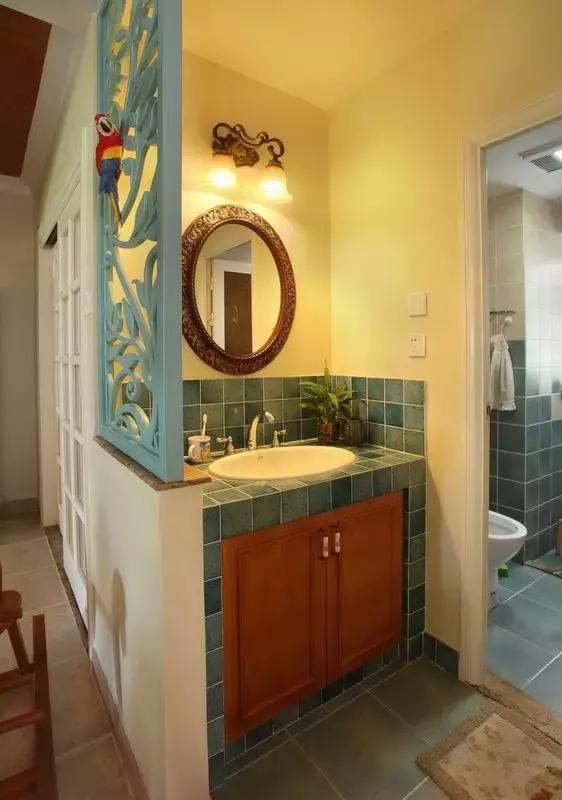 20个砖砌浴室柜案例,实用耐用,就连邻居见了回家也叫师傅做了