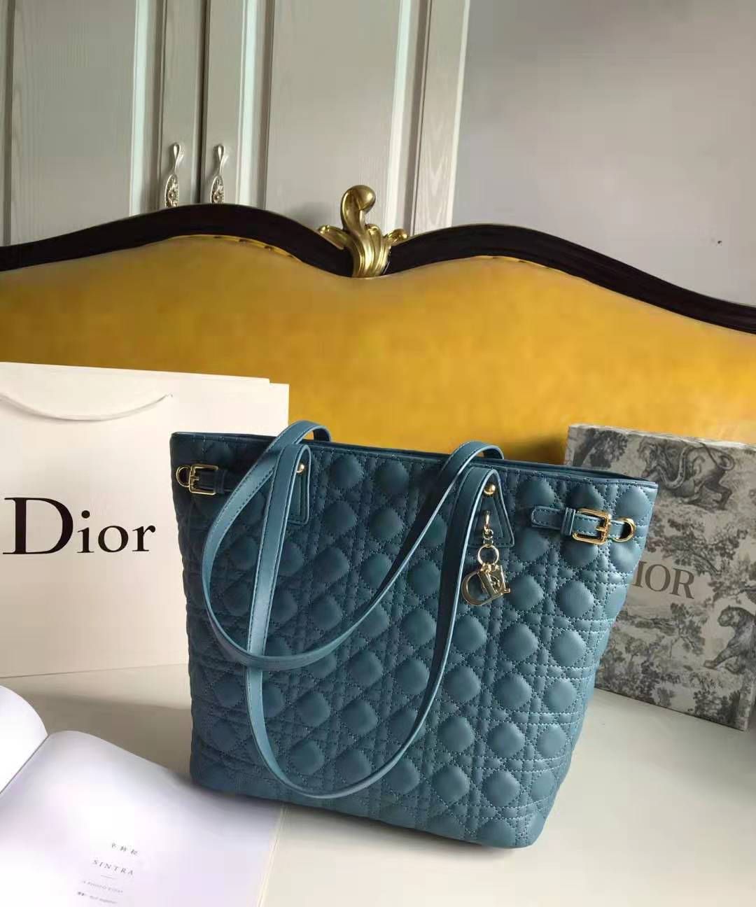 时尚女士包包迪奥Dior购物袋，不止可以装菜