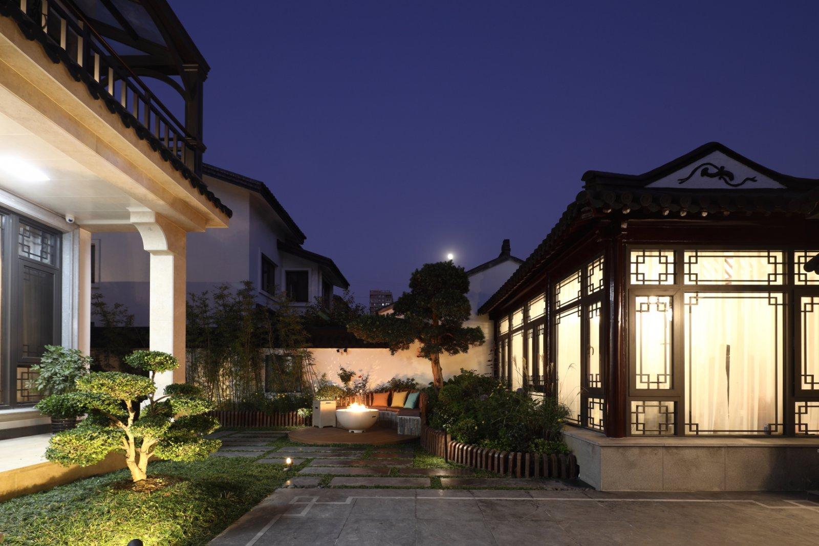 这才称得上是豪宅315㎡苏州园林式别墅里面的庭院太美了