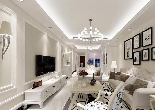 电视墙装修别用大理石了，聪明人都用石膏线来替代，省钱又好看