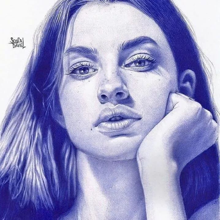 用腻了铅笔他改用圆珠笔画素描头像难度增加十倍效果令人惊叹