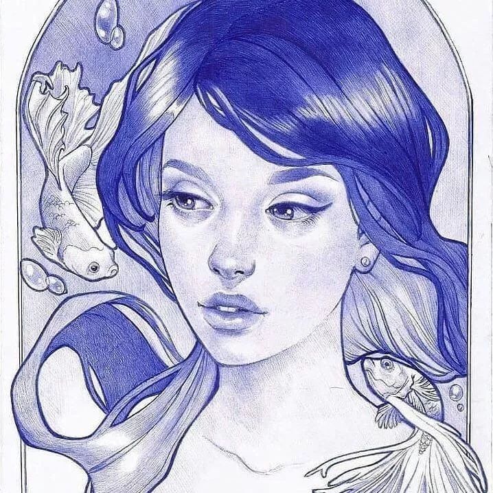 用腻了铅笔他改用圆珠笔画素描头像难度增加十倍效果令人惊叹