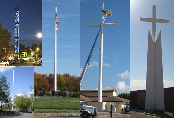 美国的美化基站的种类很多,各种棕榈树,仙人掌,石