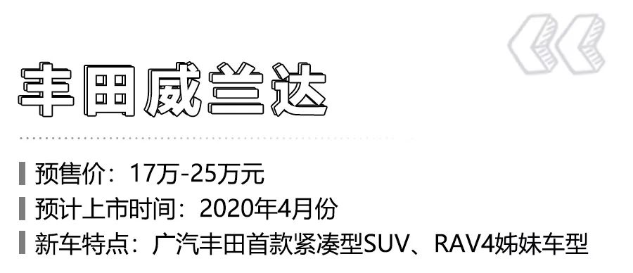 广汽丰田威兰达、捷达VS7领衔，2020年这5款SUV估计能成爆款！