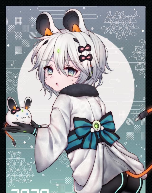 治愈系画风鼠年贺图,萌萌的小老鼠拟人化,祝愿大家鼠年大吉