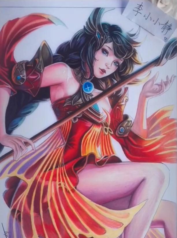 美术生手绘王者大乔,被质疑不懂游戏,作品完成后:给大佬跪了