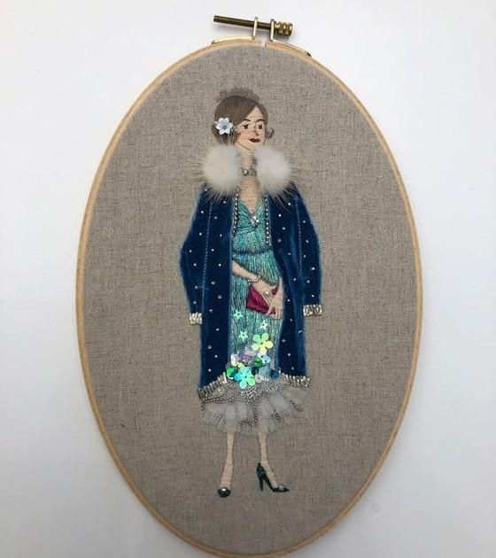 「刺绣作品」精美的时尚风格人物刺绣图作品欣赏