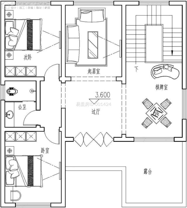 在平面布局上,设计师采用了九宫格的设计手法,主体建筑中,入户位置