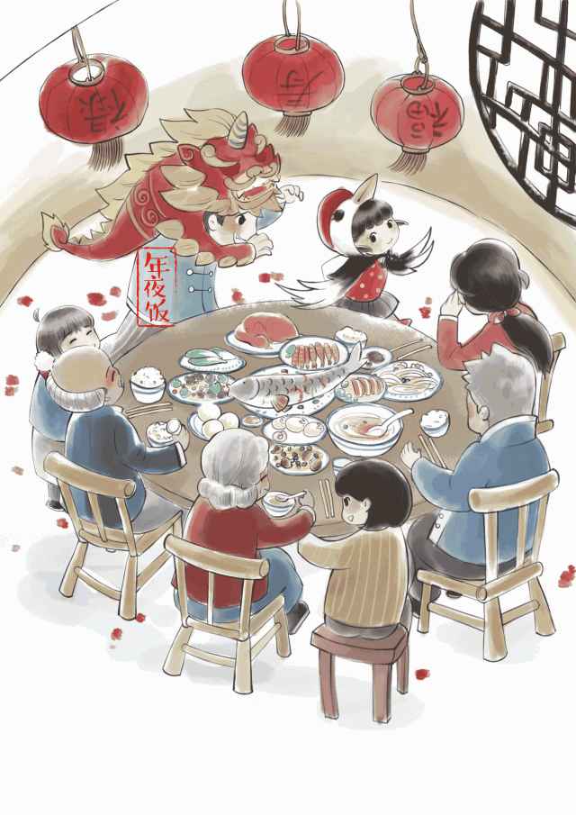 当然最重要的就是准备年夜饭了,一家人围着桌子热热闹闹的吃团圆饭,想