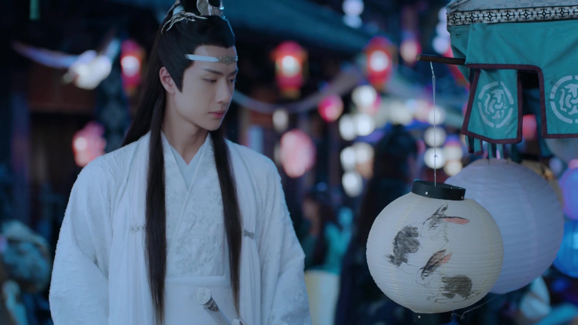 《陈情令》特别版 兔子灯下魏无羡蓝忘机对视,笑容依旧