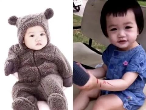 在几个女儿之中,考拉是和钟丽缇长得最像的女儿,小时候的考拉走着可爱