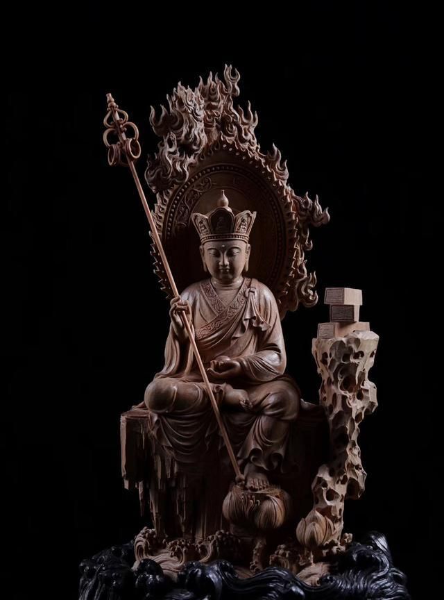 印度老山檀香地藏王菩萨木雕