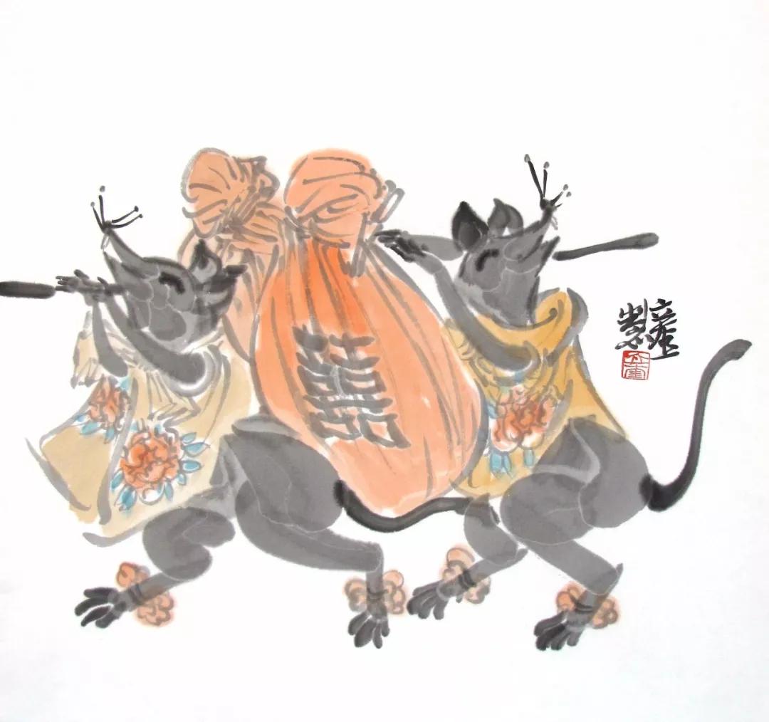 鼠年贺岁|张立奎中国画作品欣赏