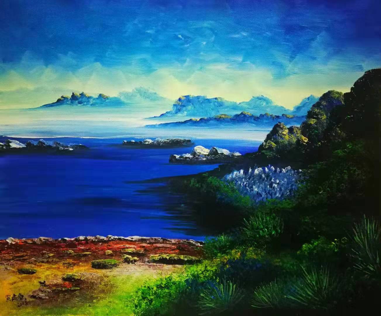 术大师黄建南的彩墨山水国画笔墨呈现幻化梦境极尽天然之道