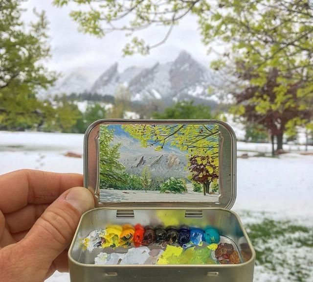 艺术家在小"盒子"里画画,网友感叹:有这手艺谁还用相机