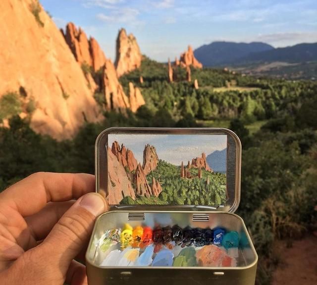 艺术家在小"盒子"里画画,网友感叹:有这手艺谁还用相机