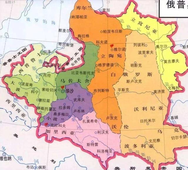 俄属波兰王国地图图片