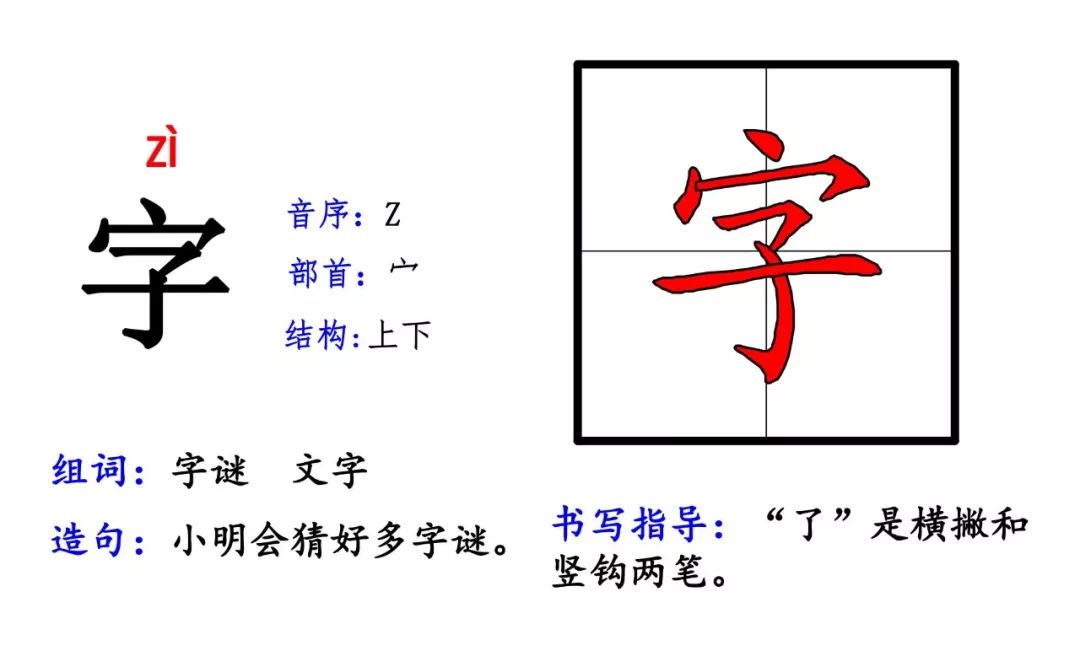 统编版语文一年级下册生字卡片 拼音 偏旁 结构 组词 造句