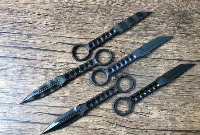 「鉴赏」弹片射手灰一体战术t头格斗直刀