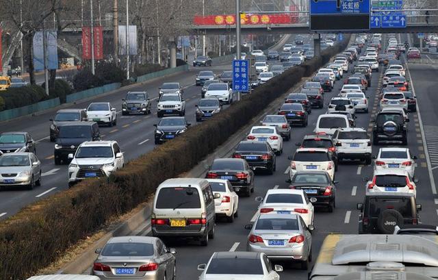 北京堵车实拍图片