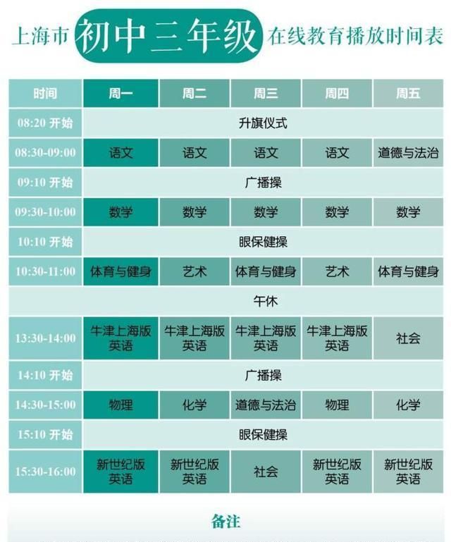 高中在线教育播放时间表