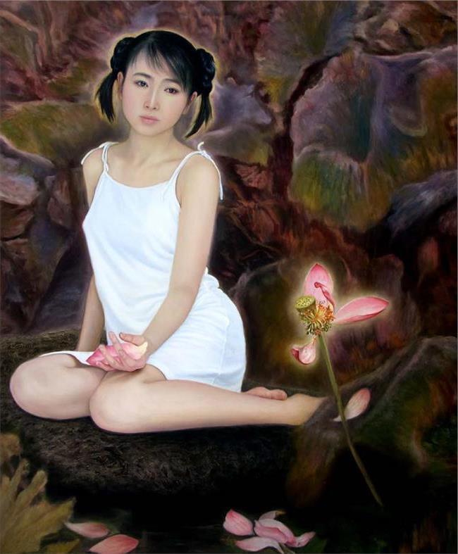 100幅画女儿的人体画,逼真得像照片,还没有画家像他这么大胆!