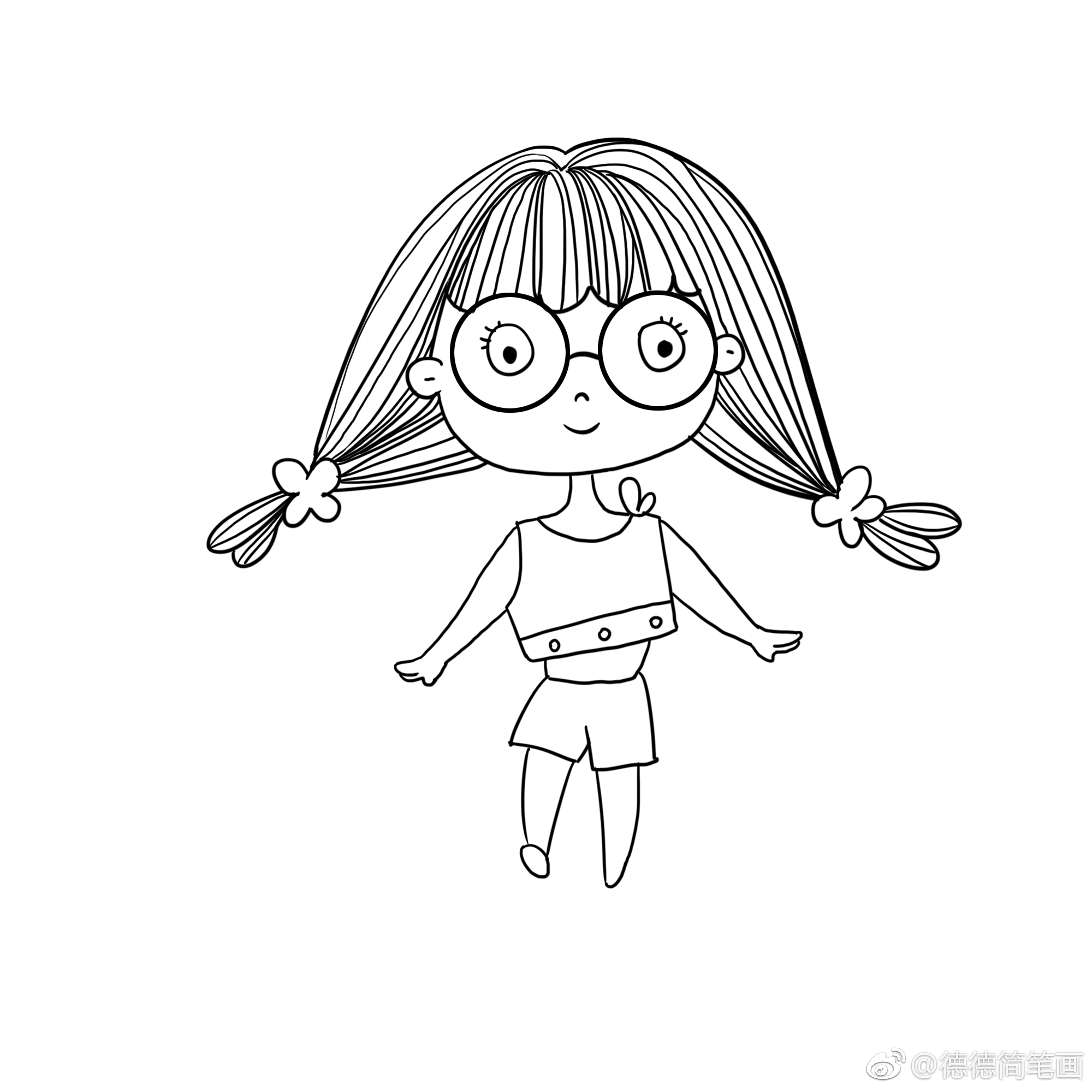 小女孩步骤图投稿(|简笔画|小女孩|投稿_新浪新闻