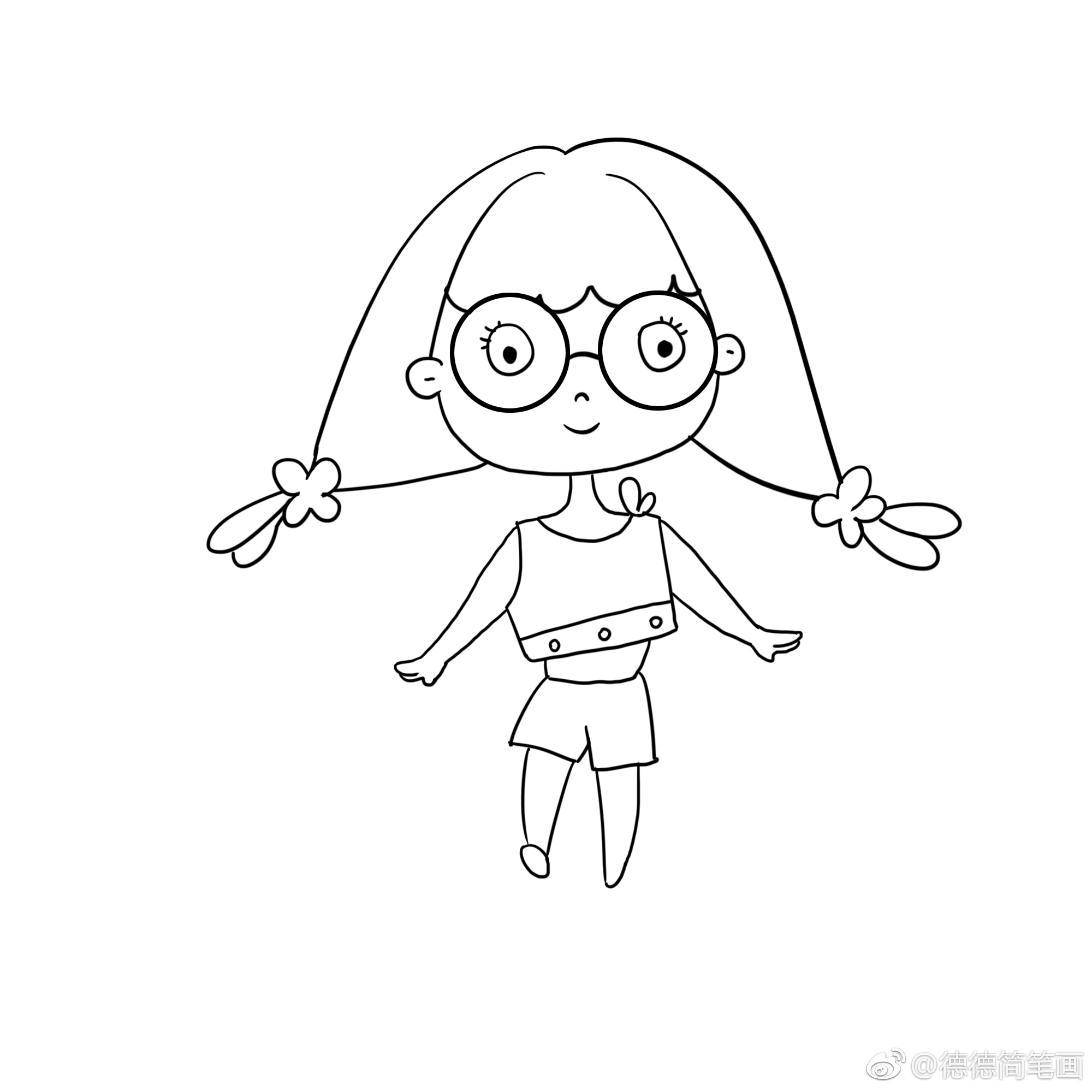 小女孩步骤图投稿(|简笔画|小女孩|投稿_新浪新闻