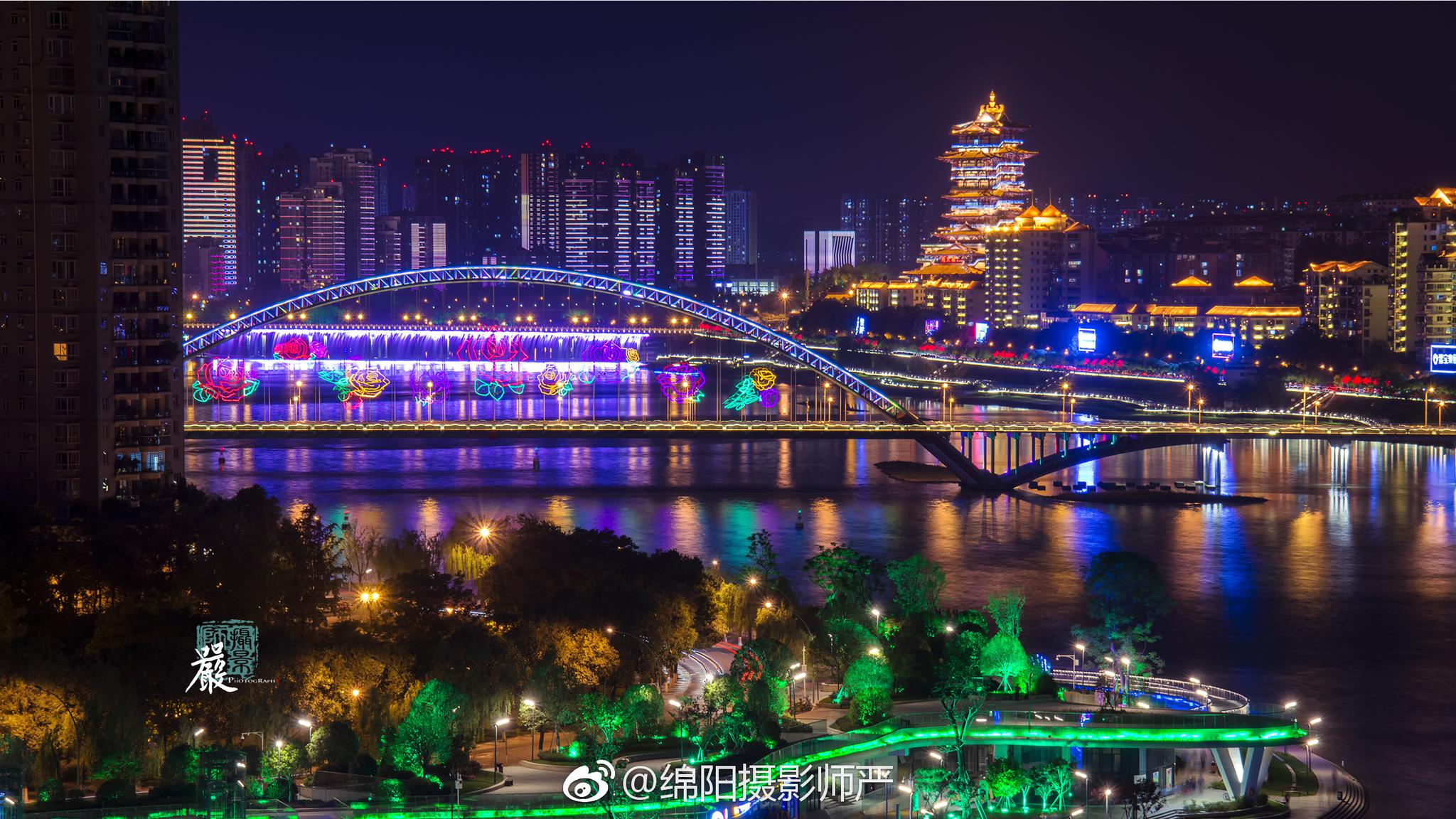 网红之城绵阳的标志建筑~越王楼多角度.拍摄