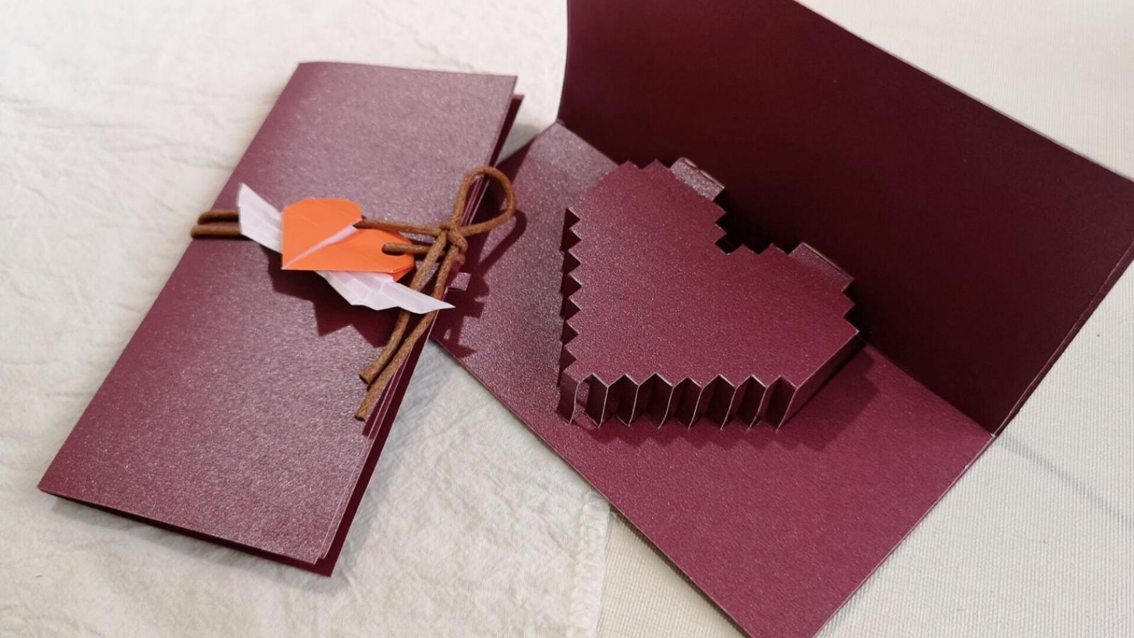 这个立体爱心贺卡太好看,打开的一瞬间有惊喜,七夕送它准没错